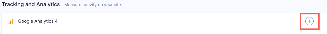 Google Analytics 4 integration plus icon